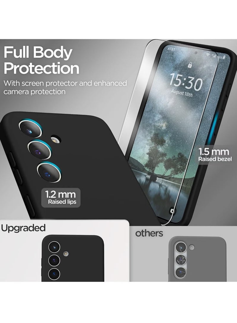 BORTONY Samsung Galaxy S25 Case Liquid Silicone Case with Galaxy S25 Plus Screen Protector Slim Fit Camera Protection Shockproof Phone Case Cover for Samsung Galaxy S25 6.2 inch - Image 3