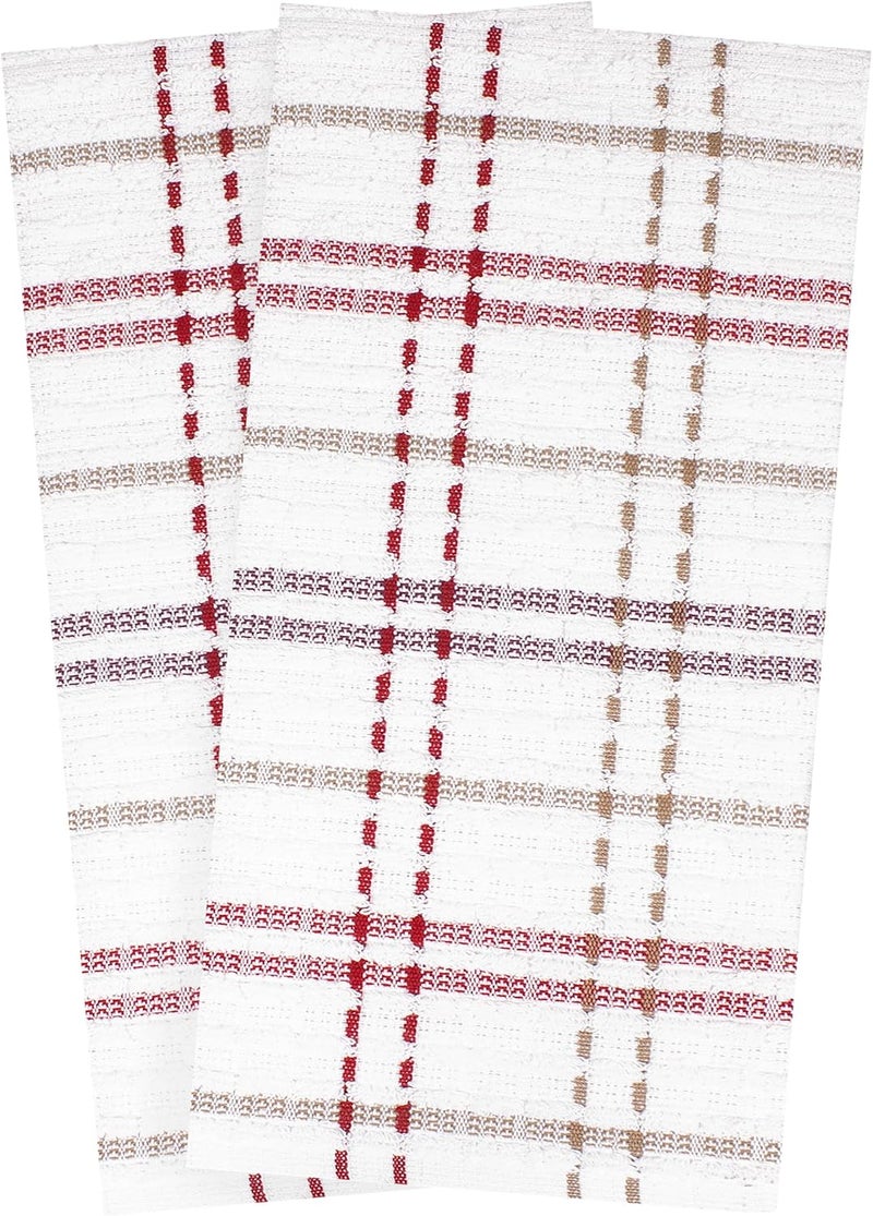 Ritz Royale Collection 100% Combed Terry Cotton, Highly Absorbent, Kitchen Dish Cloth Set, 13-3/4" x 12", 4-Pack, Solid & Checked, Mocha - Image 4