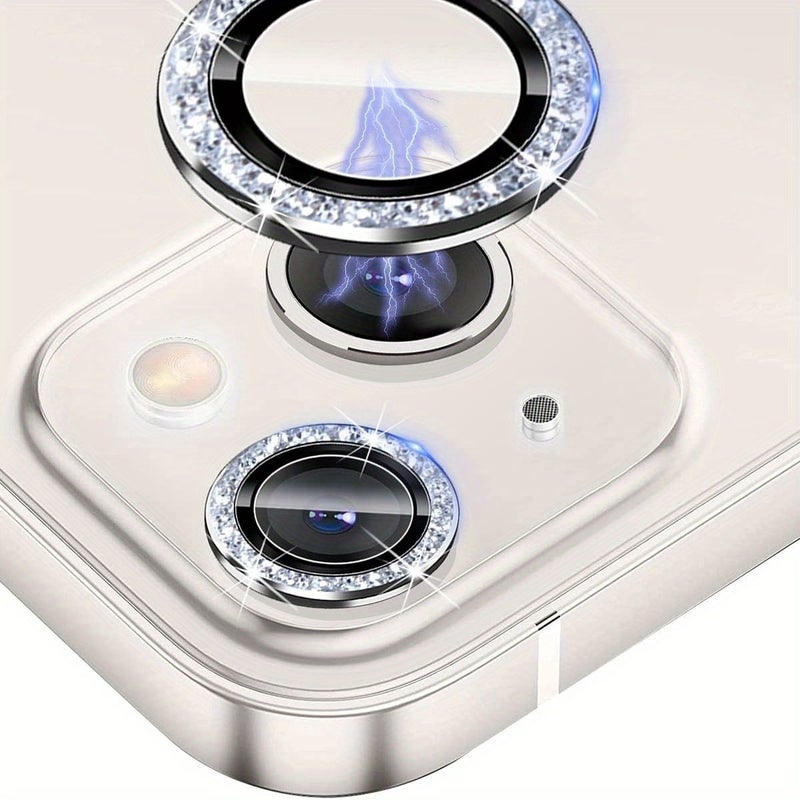 3 Pack Silvery Shiny Camera Lens Protector for iPhone 16 Pro Ultra Thin Tempered Glass Scratch Resistant Anti Fog Metal Cover Protection - Image 3
