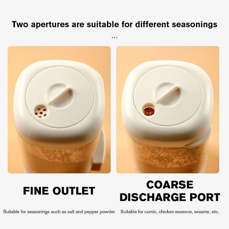 ASHAPURA CREATION Spice Shaker Press Type Salt Control Bottle 150ml Kitchen Household Sealed Moisture Proof Metering Pepper Tank Seasoning Bottle Container Rotary Seal Salt Tank for Sugar Salt 2 Pcs - Image 5