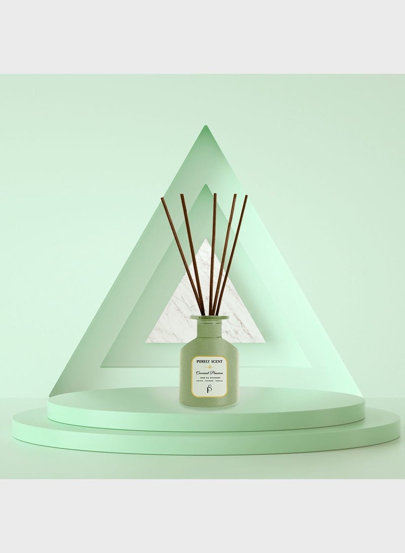 PURELY SCENT Coconut Passion Large Reed Diffuser – 200ML Scented Oil Diffuser | Warm Coconut & Vanilla Aroma - Image 3