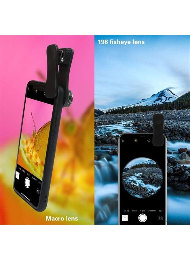 Godefa - Phone Camera Lens Kit, 14 in 1 Lenses with Selfie Light for iPhone 14 13 12 11 Xs X Pro Samsung and Other Andriod Smartphone, Universal Clip on Wide Angle+Macro+ Fisheye Camera Lenses - Image 1