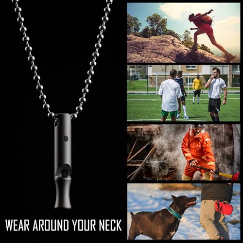 KeyUnity KA22 Titanium EDC Whistle Outdoor Emergency Whistle for Keychain, Comes with Necklace to Hang on Neck (KA22) - Image 3