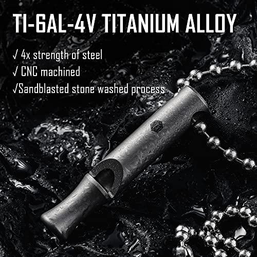 KeyUnity KA22 Titanium EDC Whistle Outdoor Emergency Whistle for Keychain, Comes with Necklace to Hang on Neck (KA22) - Image 5