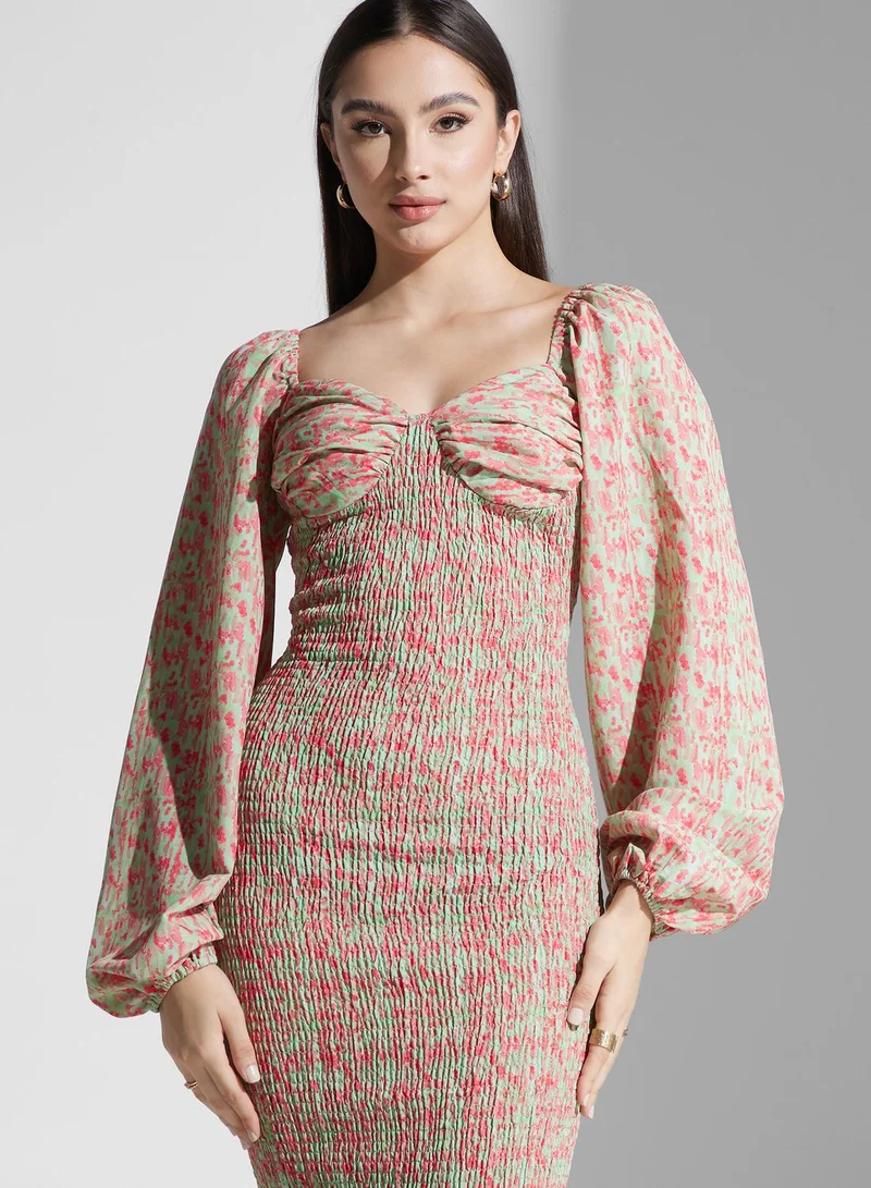 PRETTY LAVISH Sweetheart Neck Lettuce Hem Dress