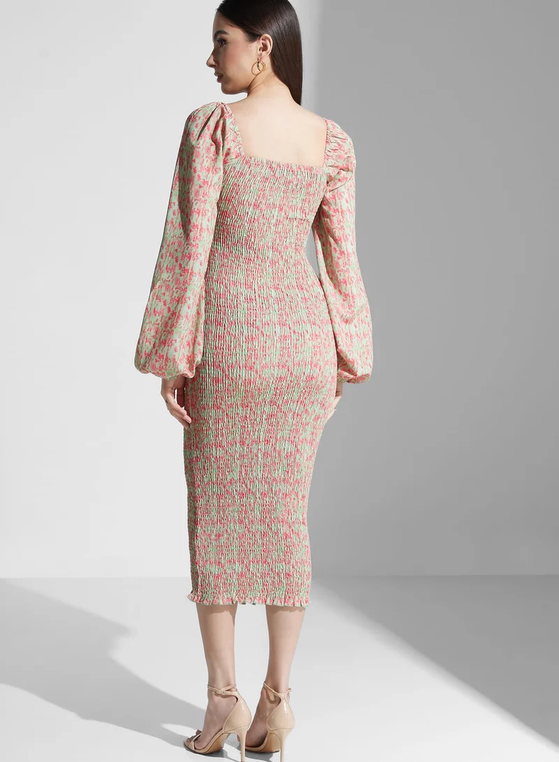 PRETTY LAVISH Sweetheart Neck Lettuce Hem Dress
