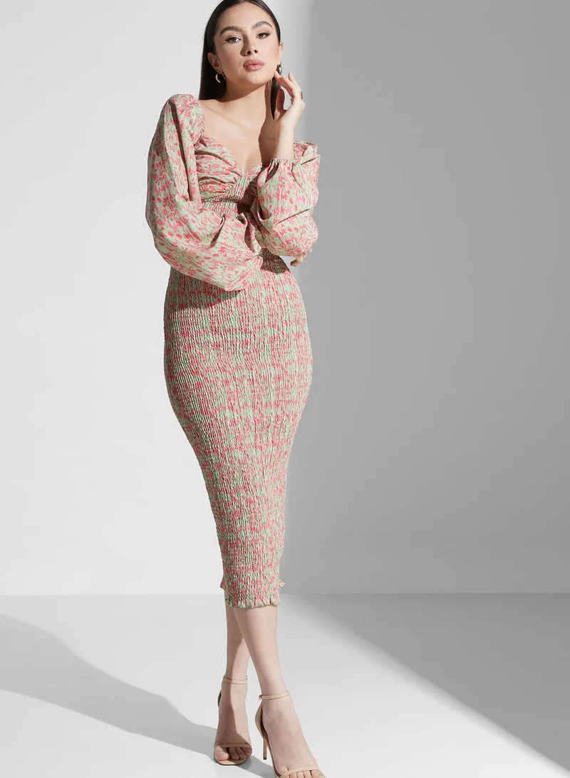 PRETTY LAVISH Sweetheart Neck Lettuce Hem Dress