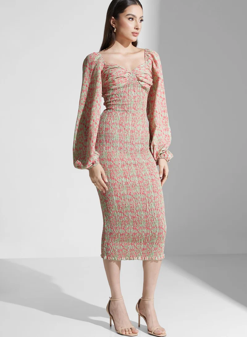 PRETTY LAVISH Sweetheart Neck Lettuce Hem Dress