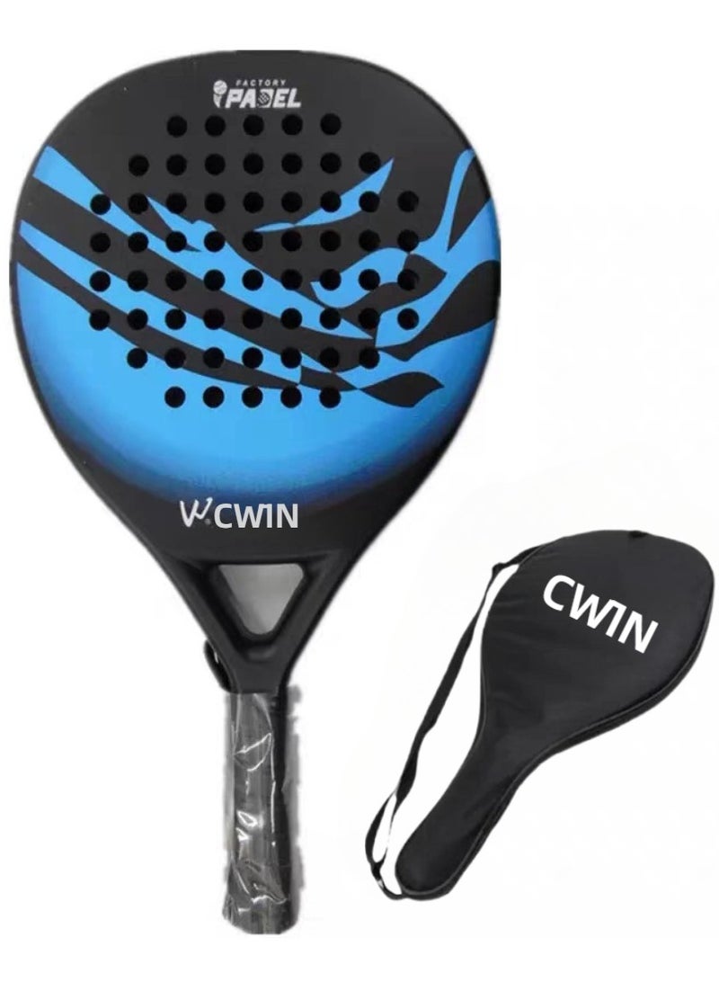 Generic PRO Carbon Fiber Padel Racket - Ultra Light EVA Foam Core & Stunning Blue/White Beach Design!  - Image 3