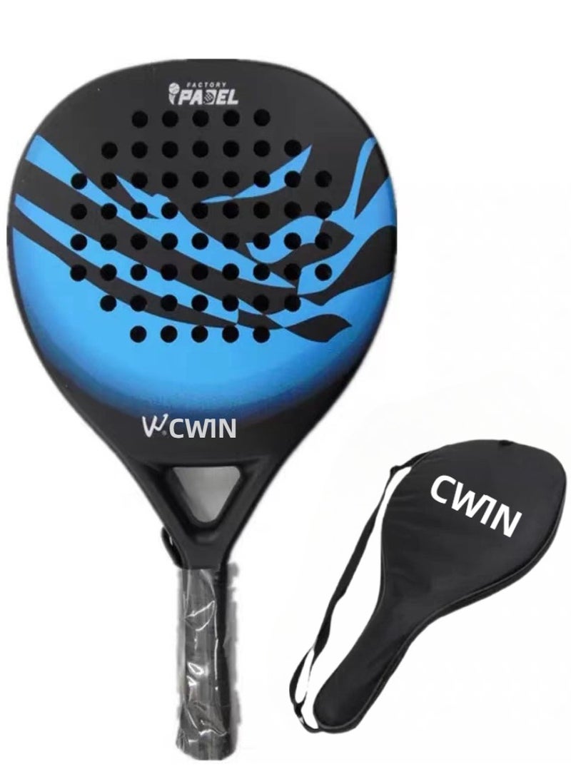 Generic PRO Carbon Fiber Padel Racket - Ultra Light EVA Foam Core & Stunning Blue/White Beach Design!  - Image 1