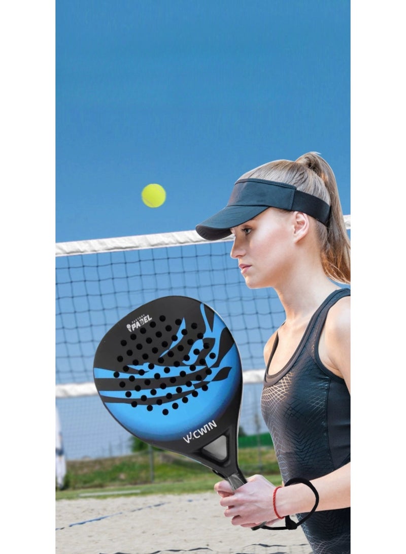 Generic PRO Carbon Fiber Padel Racket - Ultra Light EVA Foam Core & Stunning Blue/White Beach Design!  - Image 2