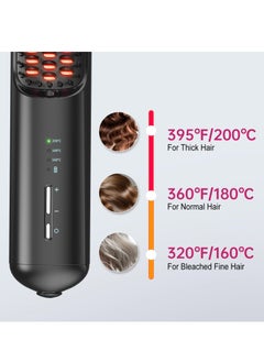 SYOSI Cordless Hair Straightener Brush, Portable Mini Straightening Brush for Travel, Ceramic Coating Negative Ion Hot Comb, USB C Rechargeable, Lightweight, Anti-Scald  - Image 4