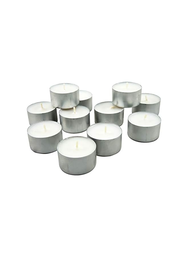 Green Tiger Bulk 50 Pack Unscented Smokeless Long Tea Light Candles with 8 Hour Extended Burn Time, White, Count - Image 3