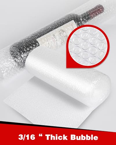 Pacific Mailer 2Pack Bubble Cushioning Wrap Rolls 316 x 17 x 72 ft Total Perforated 12 20 Fragile Stickers for Shipping Packaging Mailing - Image 3