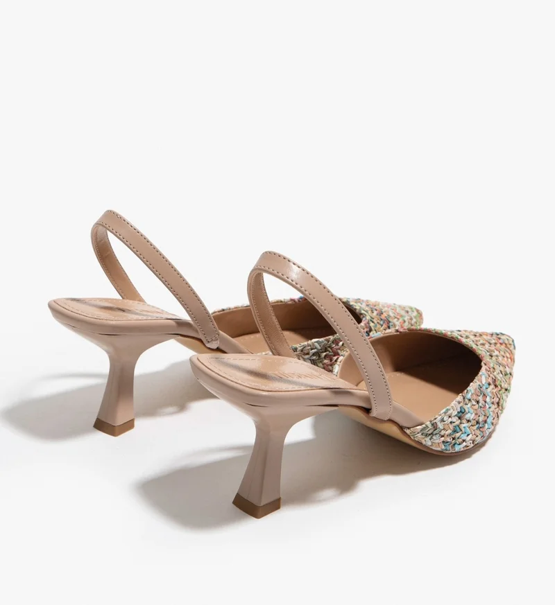 نيشانتاشي شوز Ponnie Colorful Straw Pointed Toe Women's Heeled Shoes