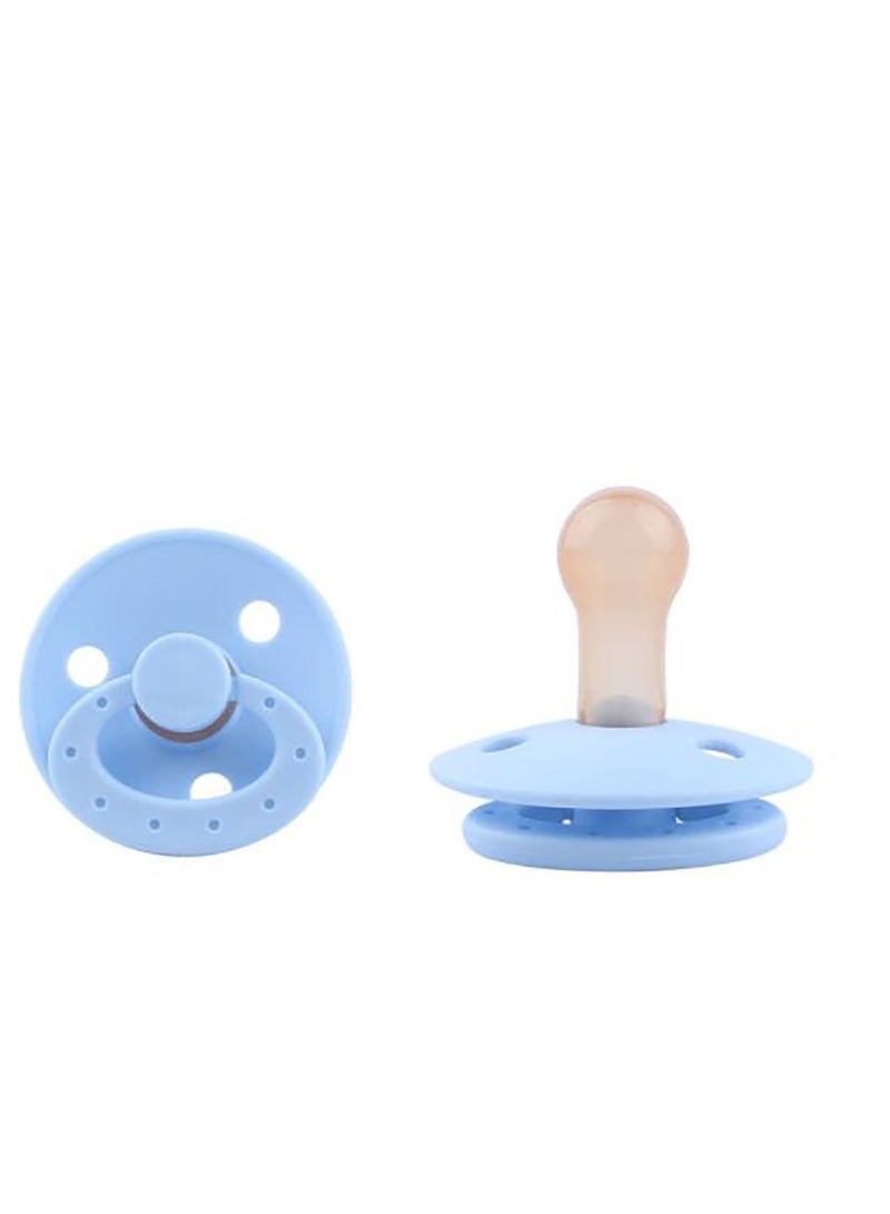 Natural Rubber Baby Pacifier Pack of 2 - Blue/Pink - Image 1