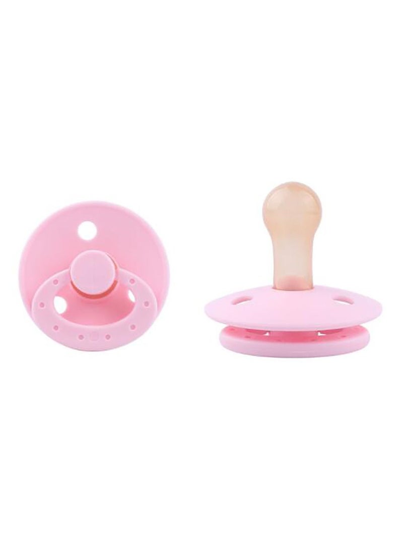 Natural Rubber Baby Pacifier Pack of 2 - Blue/Pink - Image 2