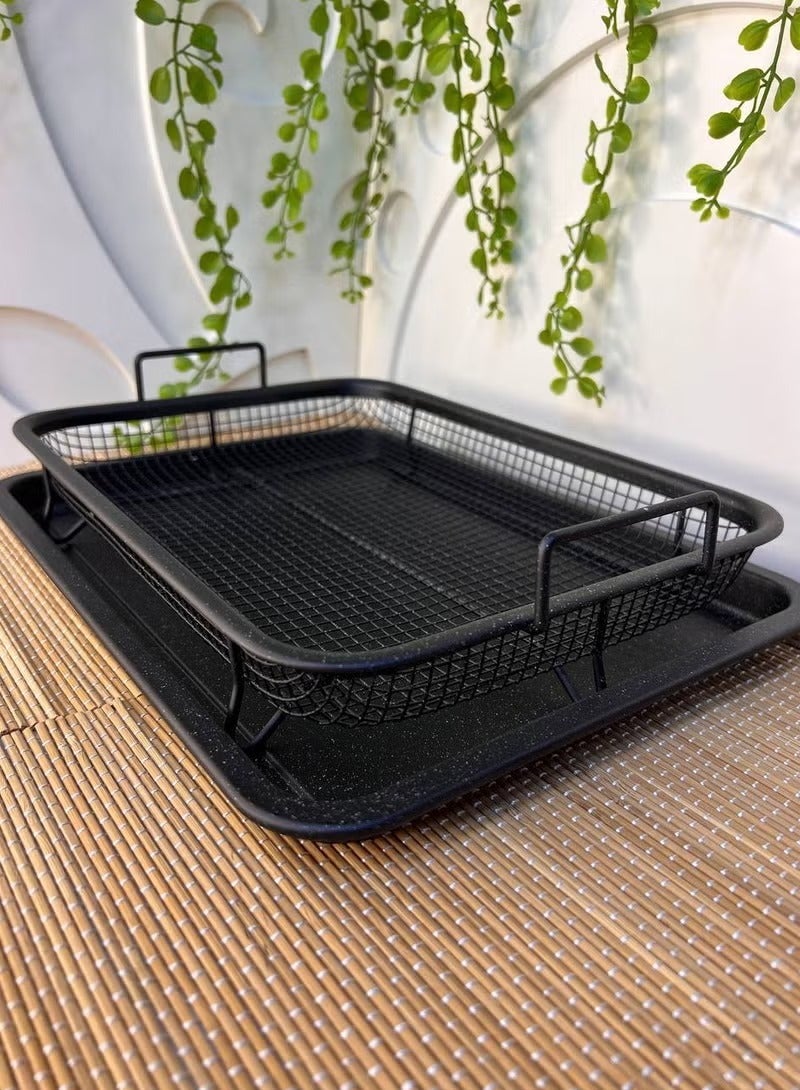 صينية لتحميص من الألومنيوم لون اسود 32.5x24.5x5.5سم - Image 4