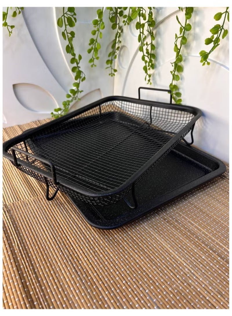 صينية لتحميص من الألومنيوم لون اسود 32.5x24.5x5.5سم - Image 5