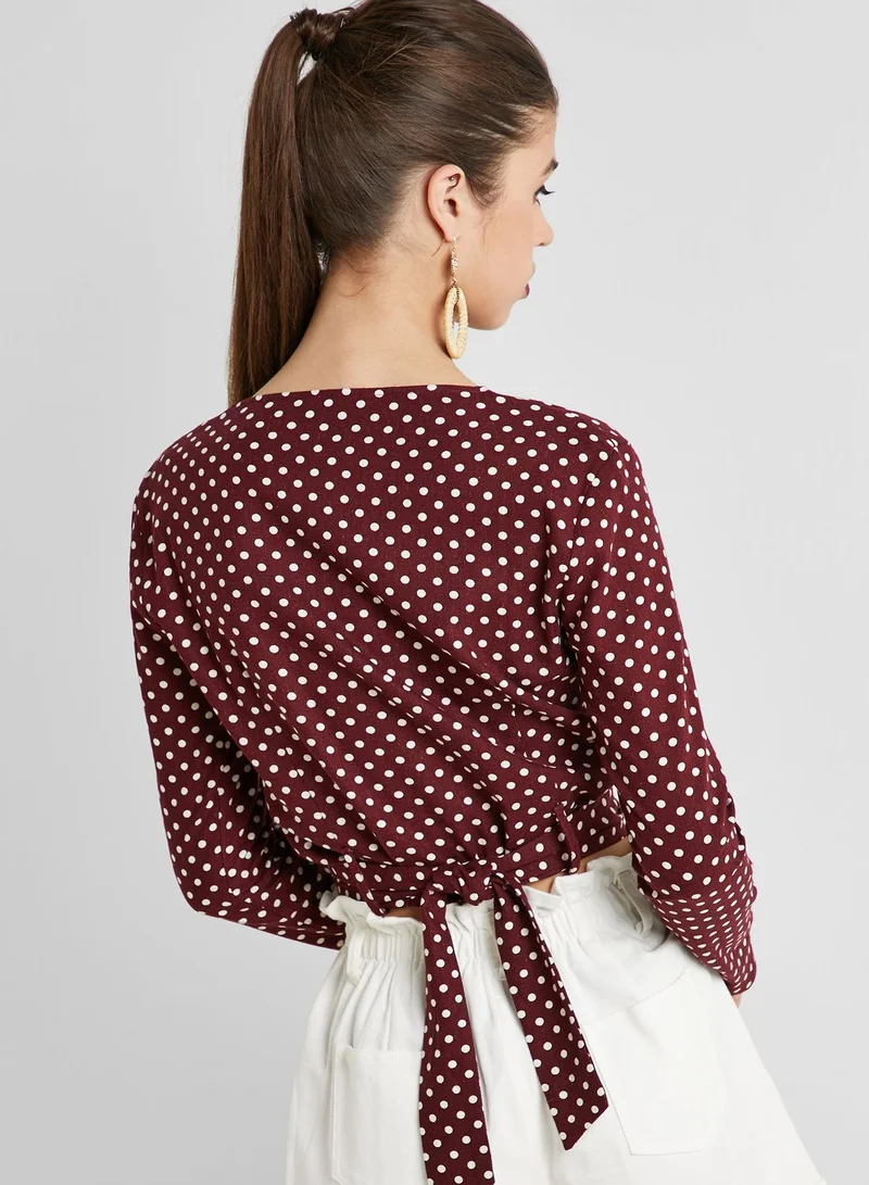 Miss Selfridge Long Sleeve Printed Linen Top Co-ord