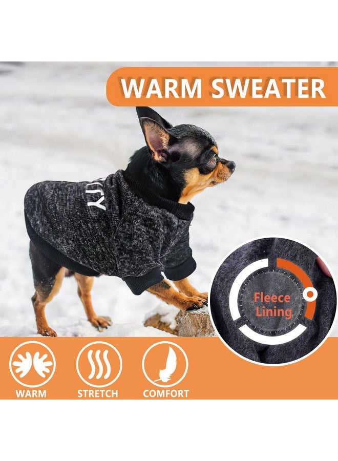 طقم من قطعتين من سترات الصوف الأمنية السوداء للكلاب الصغيرة، ملابس شتوية دافئة للذكور، سترة قطط شيواوا، معطف جرو الحيوانات الأليفة، أسود، مقاس XXS - Image 3