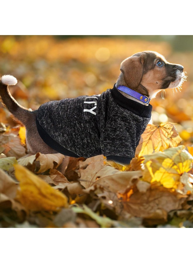 طقم من قطعتين من سترات الصوف الأمنية السوداء للكلاب الصغيرة، ملابس شتوية دافئة للذكور، سترة قطط شيواوا، معطف جرو الحيوانات الأليفة، أسود، مقاس XXS - Image 5