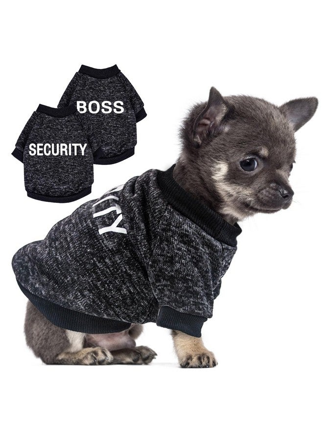 طقم من قطعتين من سترات الصوف الأمنية السوداء للكلاب الصغيرة، ملابس شتوية دافئة للذكور، سترة قطط شيواوا، معطف جرو الحيوانات الأليفة، أسود، مقاس XXS - Image 1