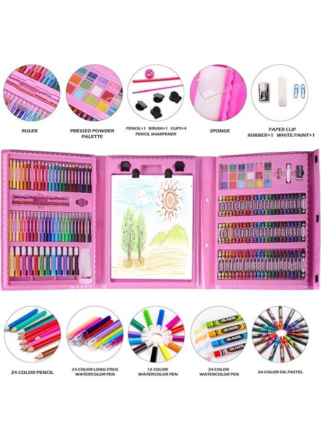 Generic H & B Art & Drawing kit for Kids, 208 PCS Pink  - Image 1