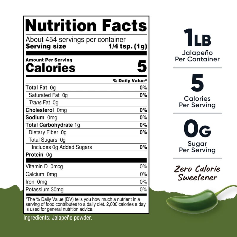 Nutricost Pantry Jalapeño Powder (1 Pound Per Bottle) - Pure Powdered Jalapeño :: Great for Spicy Snacks, Cooking, Soups, Salsa, and More! - Image 2