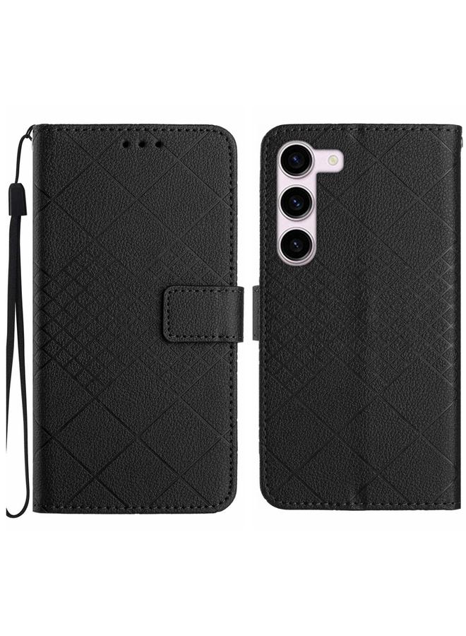 S-TOP Case For Samsung Galaxy S23+ 5G Rhombic Grid Texture Leather Phone Case - Image 1