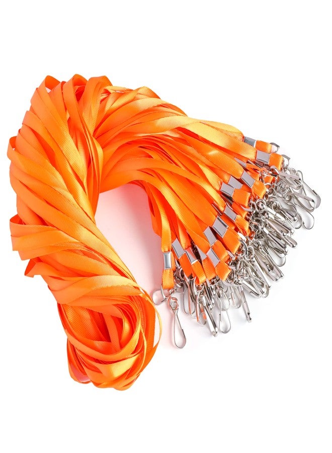LOCONHA 50 Pack Orange lanyards Lanyards for Id Badges Lanyards Safety Badge Lanyard 18" with Swivel Hook (50, Orange) - Image 1