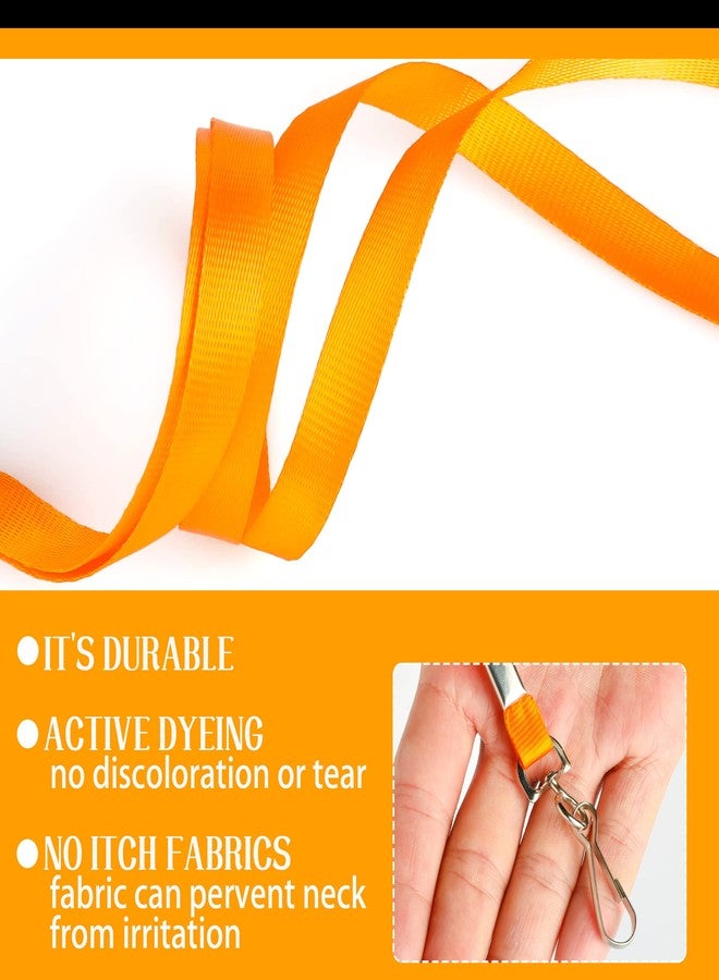 LOCONHA 50 Pack Orange lanyards Lanyards for Id Badges Lanyards Safety Badge Lanyard 18" with Swivel Hook (50, Orange) - Image 4