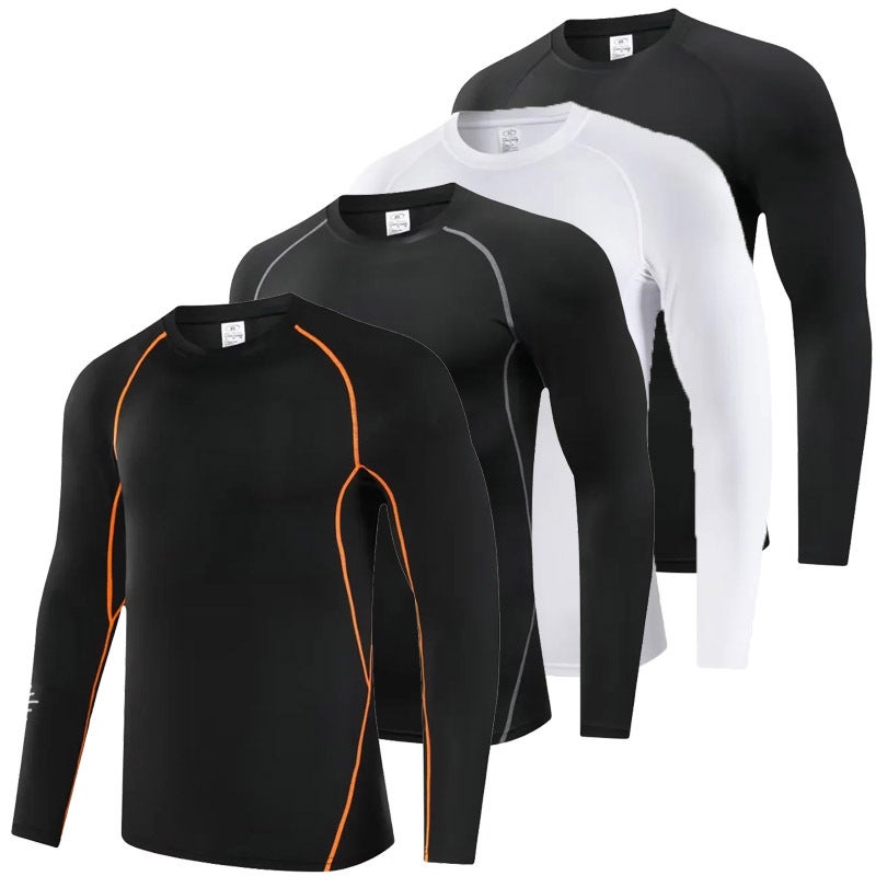 Fitness Clothes Men'S Sports T-Shirt Long-Sleeved Running Suit Basketball Training Clothes Tight Clothes Men'S Quick-Drying Base Shirt - Image 2
