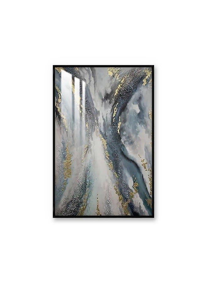 ماركتنا لوحة جدارية120×80سم مع برواز أسود وطبقة اكريلك شفاف بتصميم تجريدي - Image 2