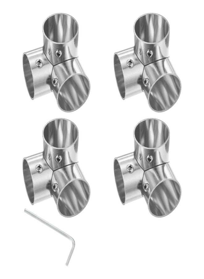 M METERXITY 4-Pack Structural Pipe Connector, Right Angle Tee Pipe Fittings Stainless Steel Pipe Connector for OD 1" or 25MM Pipe, Conduit Connectors - Image 1