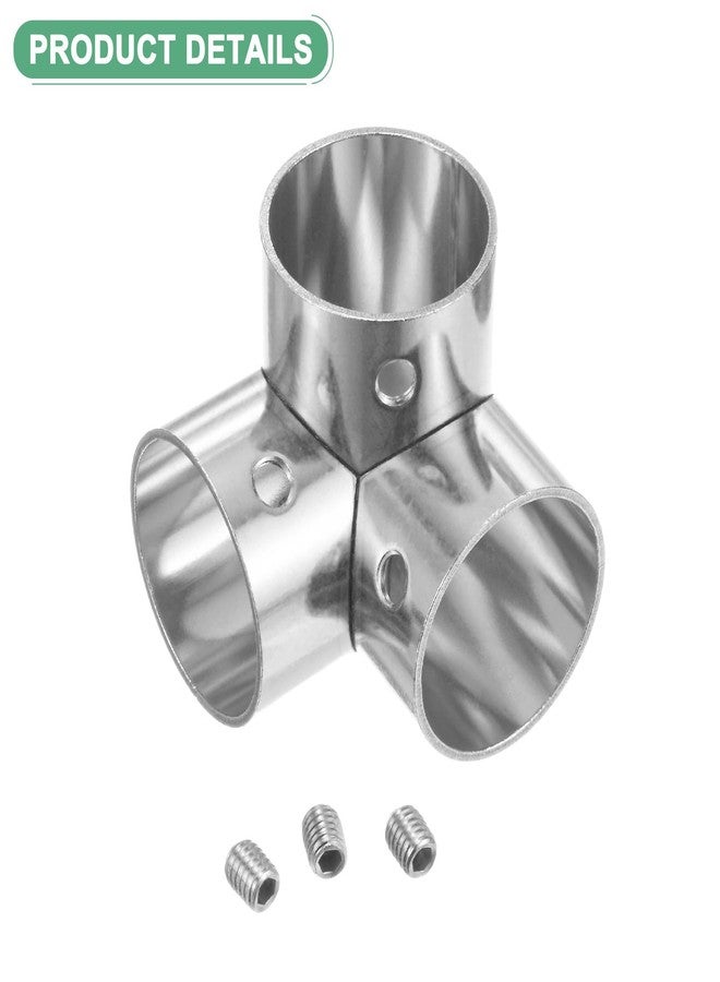 M METERXITY 4-Pack Structural Pipe Connector, Right Angle Tee Pipe Fittings Stainless Steel Pipe Connector for OD 1" or 25MM Pipe, Conduit Connectors - Image 2