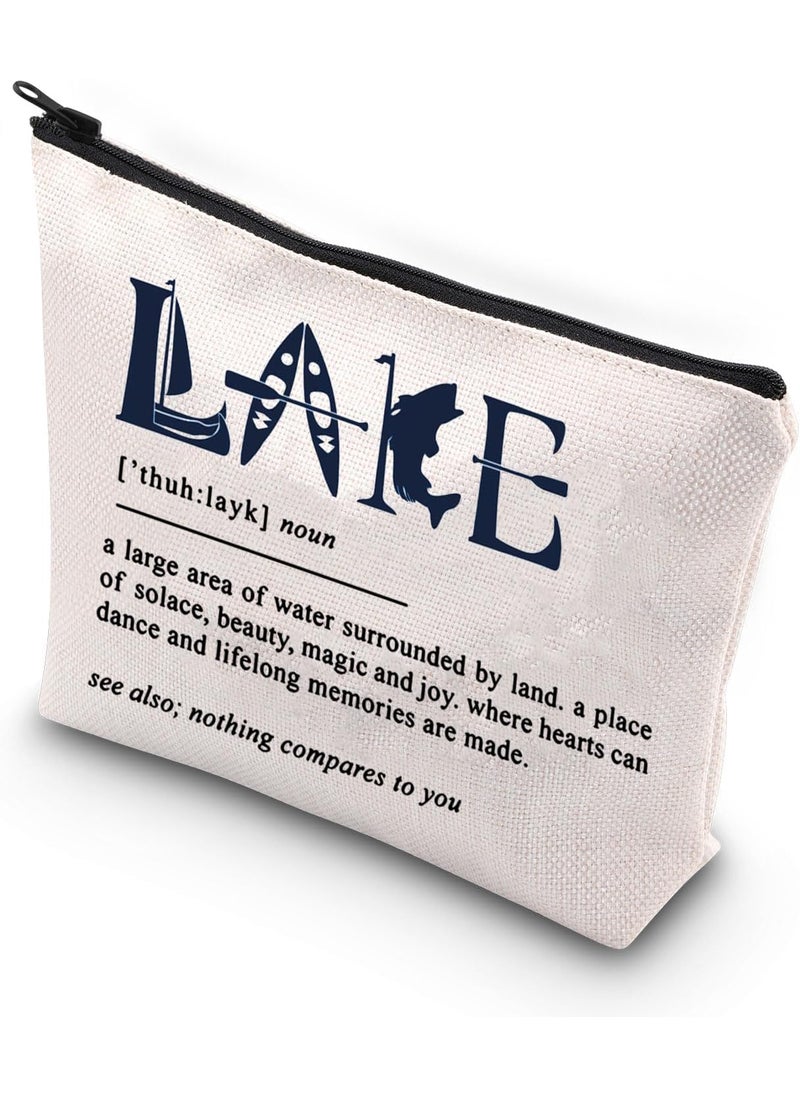 WCGXKO - WCGXKO Outdoor Lover Gifts Camper RV Gifts Lake Life Gifts Anchor Zipper Pouch Makeup Bag (lake) - Image 1