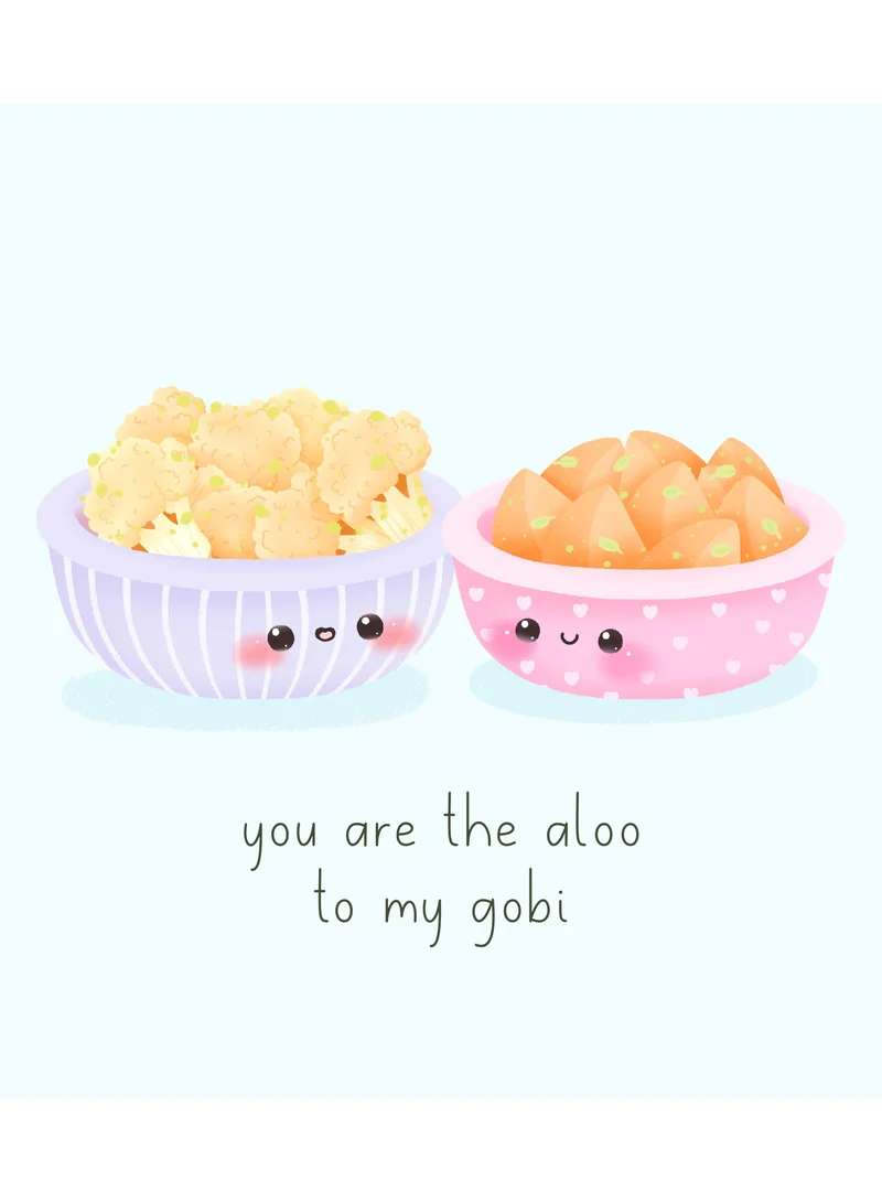 بيكوك سبلايز بطاقة معايدة لأزواج الطعام والبطاطس والجوبي