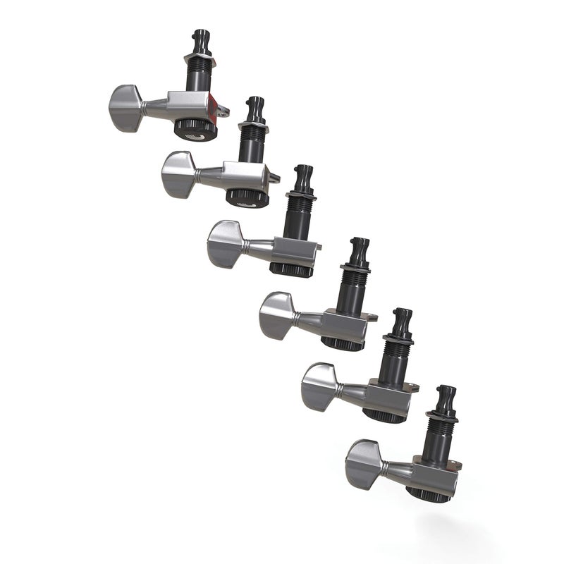 Planet Waves D'Addario Accessories Auto-Trim Tuning Machines - Locking Tuners for Guitars - 6 In Line Setup, Chrome - Image 2