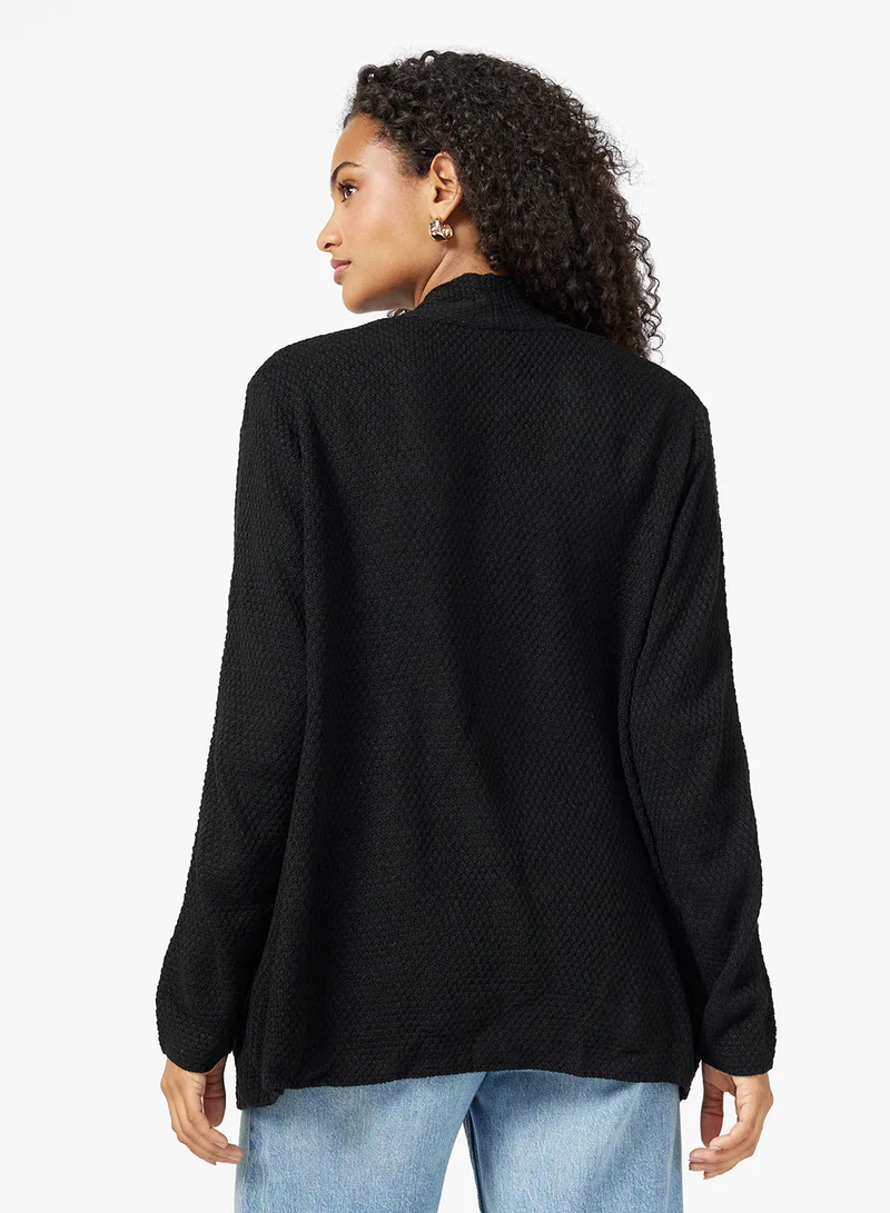 جينجر Longline Kniited Cardigan with Pockets