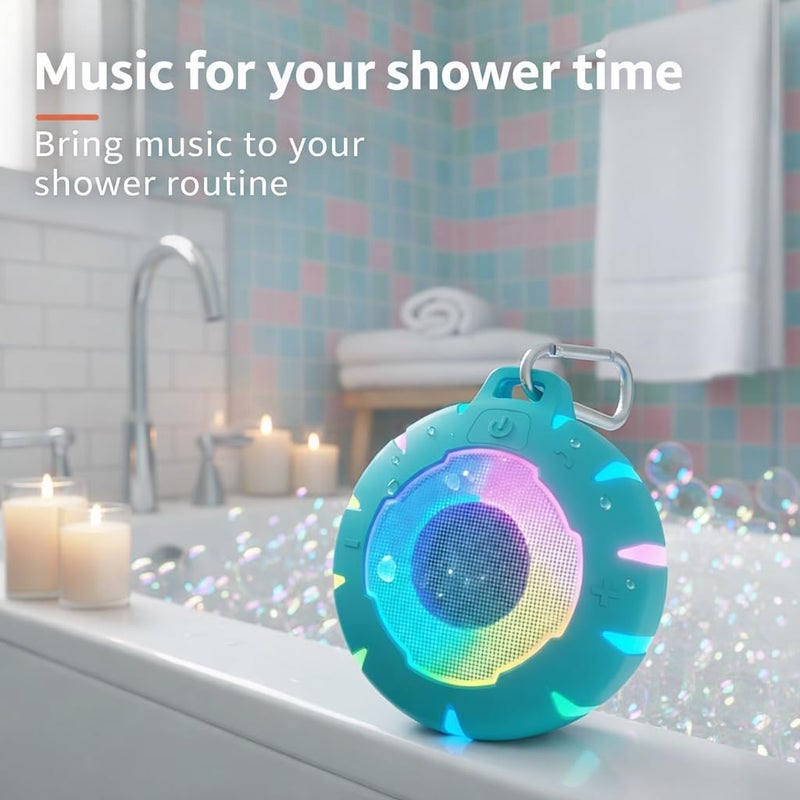 HEYSONG Waterproof High Bluetooth Bluetooth IPX7 Mini Shower with High Definition Sound, LED Light, Floating, Lightweight Portable Speakers for Travel, Pool, Beach, Kayaking - Image 2