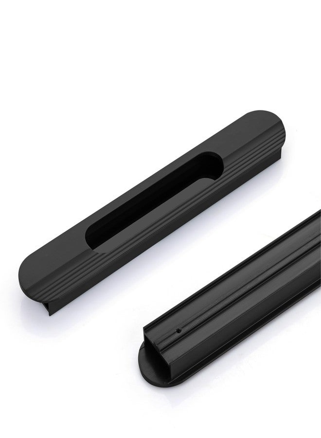 LAPO 2 Piece Aluminium Cabinet Handles for Kitchen, 10 Inch Modern Recessed Pulls Handle for Pooja Mandir, Wardrobe, and Almirah, Quick & Easy Installation (Black Finish, 3 Years Warranty) - Image 1