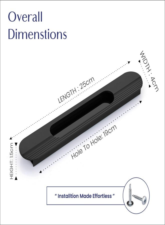 LAPO 2 Piece Aluminium Cabinet Handles for Kitchen, 10 Inch Modern Recessed Pulls Handle for Pooja Mandir, Wardrobe, and Almirah, Quick & Easy Installation (Black Finish, 3 Years Warranty) - Image 2