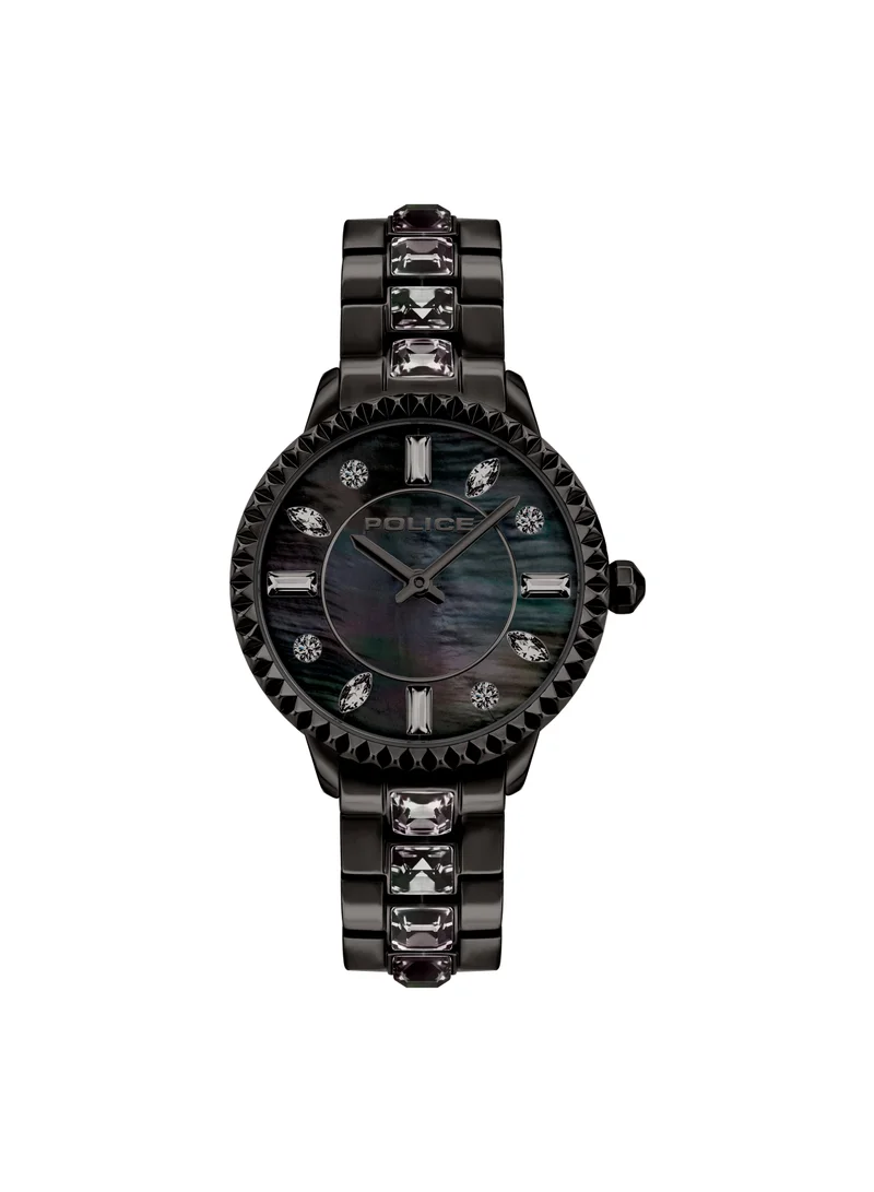 POLICE Mopion Ladies Black Stainless Steel Analog Watch 32mm