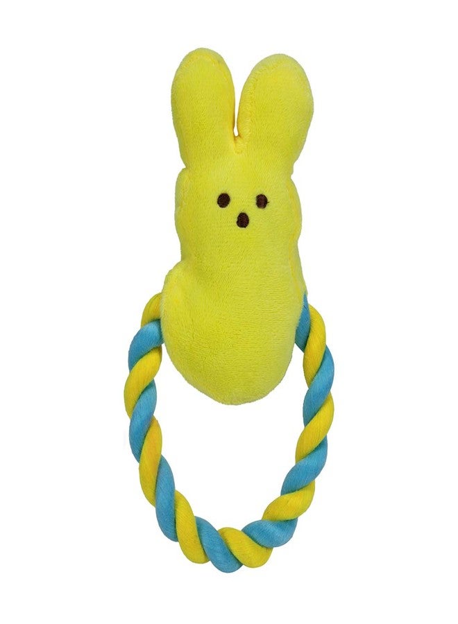 Peeps for Pets Plush Bunny Rope Pull Toy for Dogs | Squeaker Dog Toy, Yellow/Blue | Dog Toy is a Fun and Cute Way to Entertain Your Pet