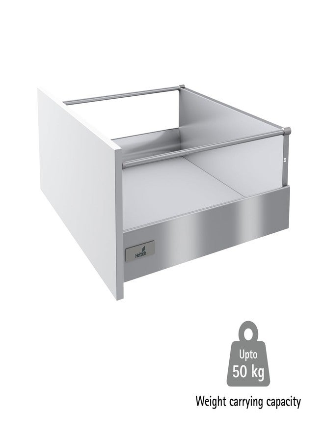 Hettich InnoTech 470mm Soft Closing Drawer Channel | Silver Finish Channel for Home, Kitchen & Wardrobe | Load Bearing Capacity 30. kg | 100% Extension, Powder Coated Steel (Set of 1, 2 Pcs) - Image 2