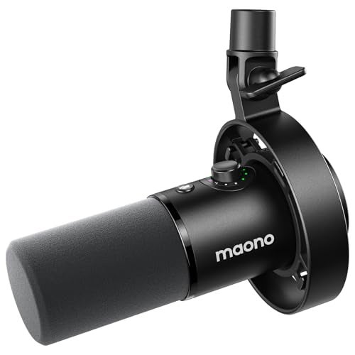 MAONO Dynamic Microphone-XLR USB Podcast Recording Mic: for Vocal Recording, Content Creation, Home Studio, Voiceover, with 192kHz/24bit, Noise Reduction, Mic Gain, Monitoring, Mute (PD300X) - Image 1