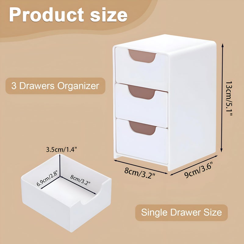 Office organizer-three-storey versatile storage box, designed for office supplies, Makeup Accessories and jewelry to maintain order and simple aesthetic character (2 organizer) - Image 4
