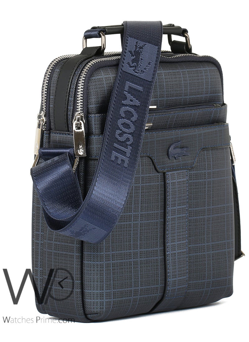 LACOSTE Navy Blue Lacoste Crossbody Shoulder Mens Messenger Monogram Bag  - Image 4