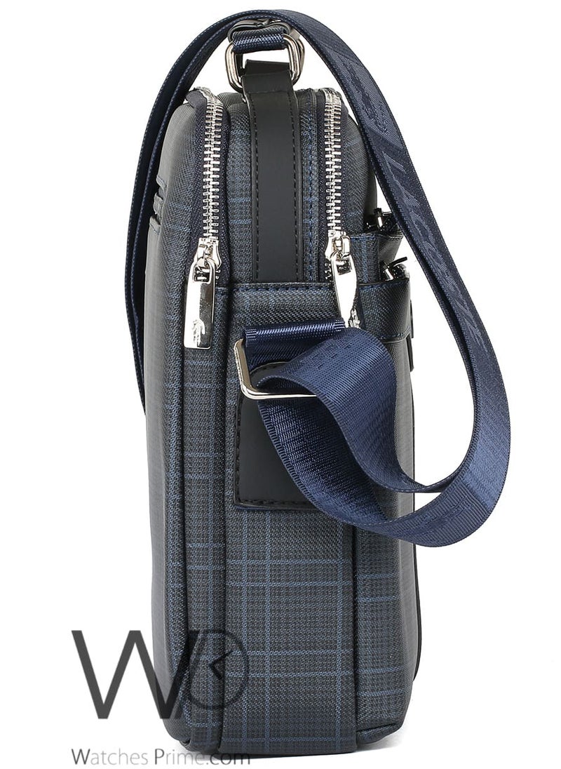 LACOSTE Navy Blue Lacoste Crossbody Shoulder Mens Messenger Monogram Bag  - Image 5